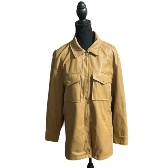 3/25$ (Mix)Ricki’s Faux Leather Jacket, Tan, Size M - Picture 2 of 15